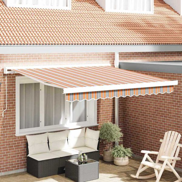 vidaXL Retractable Awning Multicolour 300 x 250 cm Fabric and Metal