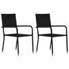 vidaXL 3 Piece Garden Dining Set Poly Rattan & Solid Acacia Wood Black