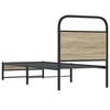 vidaXL Bed Frame Without Mattress 75x190 cm Smoked Oak Engineered Wood