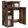 vidaXL Desk with Shelf Smoked Oak 90 x 48 x 101.5 cm Engineered Wood