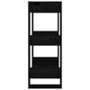 vidaXL Book Cabinet/Room Divider Black 60x35x91 cm Solid Wood Pine