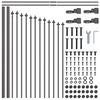 vidaXL Garden Fence 7 pcs Grey 170 x 115 cm Powder-Coated Steel