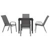 vidaXL Garden Dining Set 5 pcs Grey and Black Powder-coated Steel