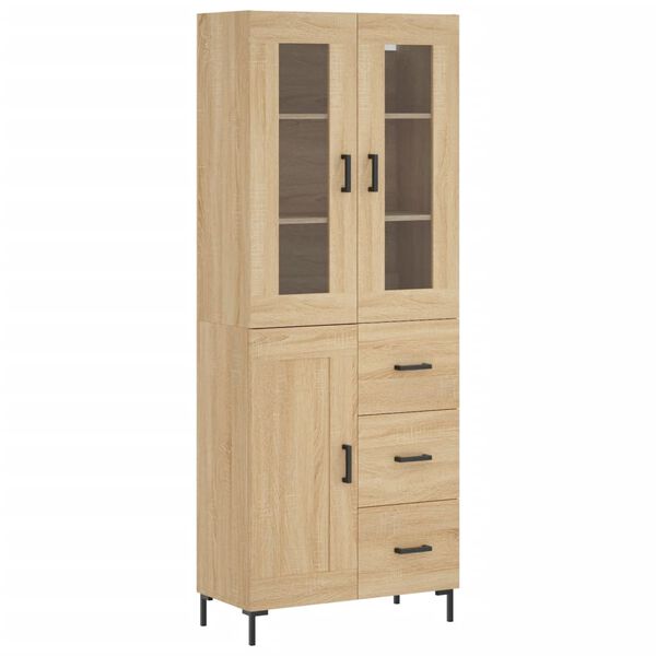 vidaXL Highboard Sonoma Oak 69.5x34x180 cm Engineered Wood