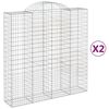 vidaXL Arched Gabion Baskets 2 pcs 200x50x200/220 cm Galvanised Iron