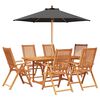 vidaXL Outdoor Dining Set with Parasol 8 pcs 6-Seaters