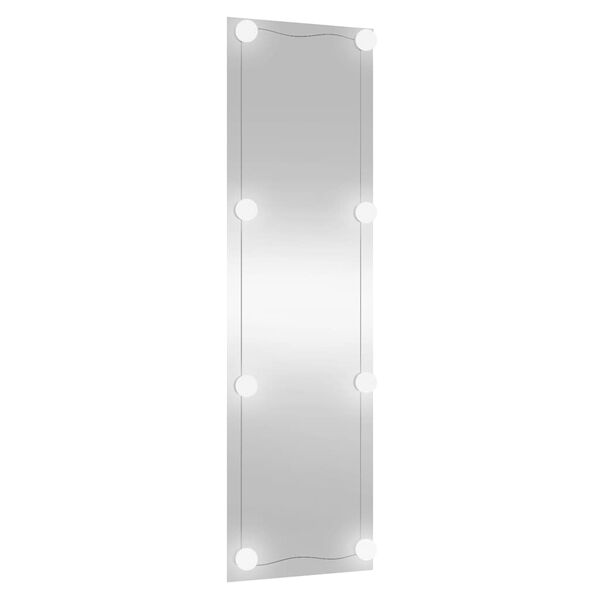 vidaXL Wall Mirror with LED Lights 30x100 cm Glass Rectangle