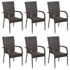 vidaXL 7 Piece Garden Dining Set Brown