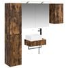 vidaXL Bathroom Furniture Set 5 pcs Smoked Oak 33 x 34.5 x 160 cm