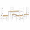 vidaXL 5 Piece Dining Set "PANAMA" White Solid Wood Pine