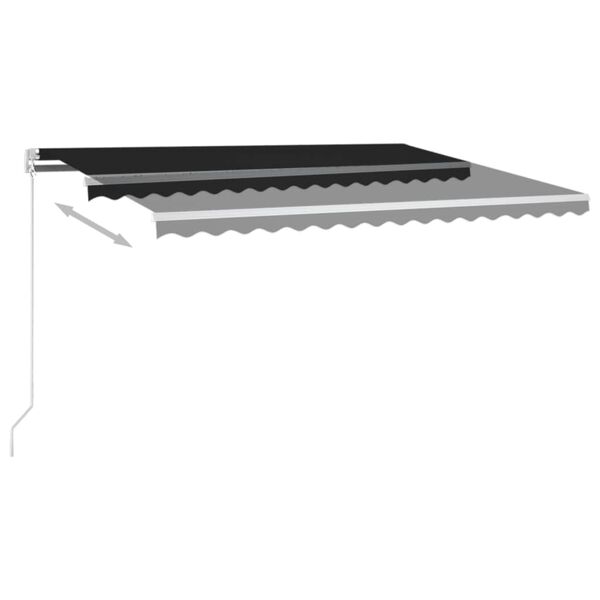 vidaXL Manual Retractable Awning 450x350 cm Anthracite