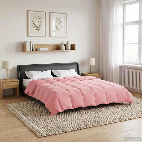 vidaXL Summer Duvet Quilted Pink 220 x 260 cm Microfiber