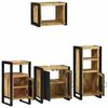 vidaXL Bathroom Furniture Set 4 pcs Brown and Black Solid Mango Wood