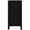 vidaXL Sideboards 2 pcs Black 40x35x80 cm Solid Wood Pine