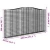 vidaXL Arched Gabion Baskets 2 pcs 400x30x200/220 cm Galvanised Iron