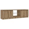 vidaXL TV Cabinet with LED Lights Artisian Oak 120x30x36 cm Engineered Wood