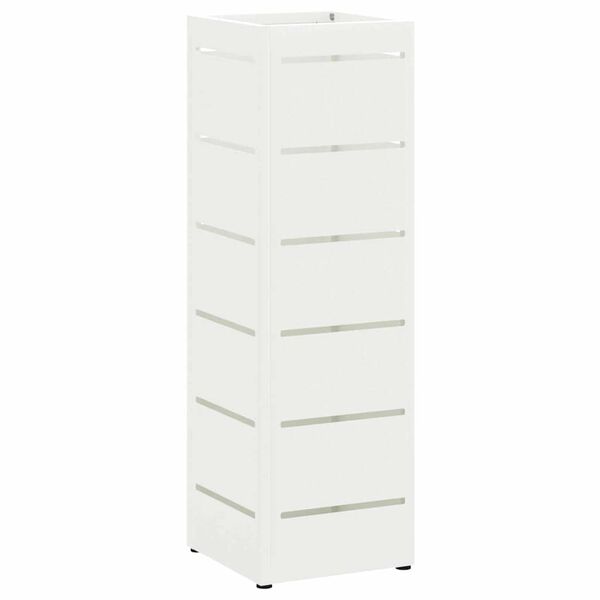 vidaXL Umbrella Stand with Storage White 15.5 x 15.5 x 49 cm Steel