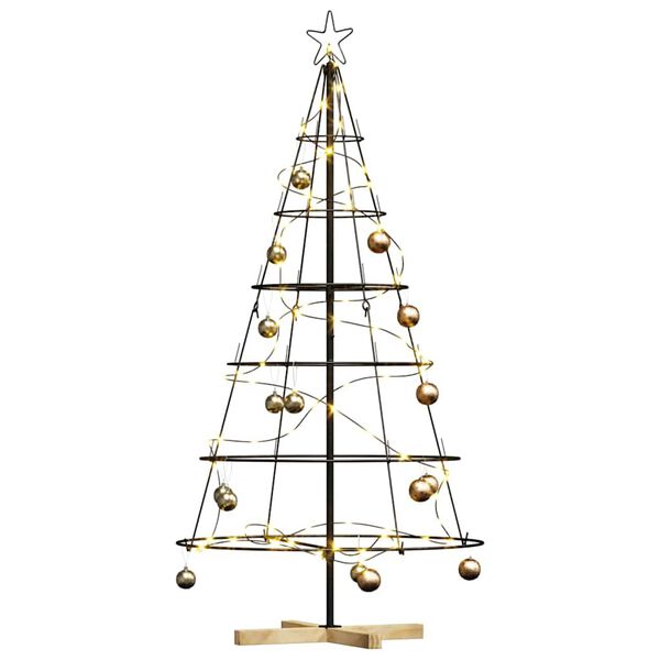vidaXL Christmas Cone Tree with Stand Black 150 cm Steel