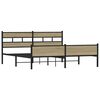 vidaXL Metal Bed Frame without Mattress Sonoma Oak 193x203 cm
