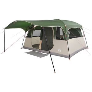 vidaXL Tunnel Tent 10-Person Green Polyester and Steel