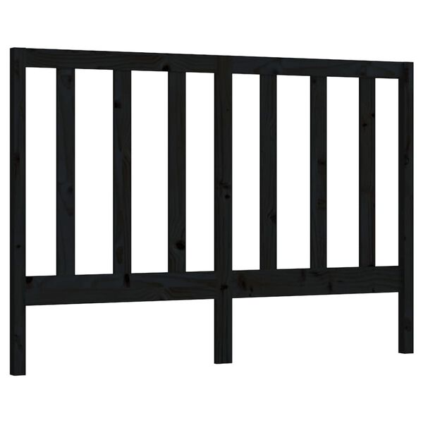 vidaXL Bed Headboard Black 141x4x100 cm Solid Wood Pine