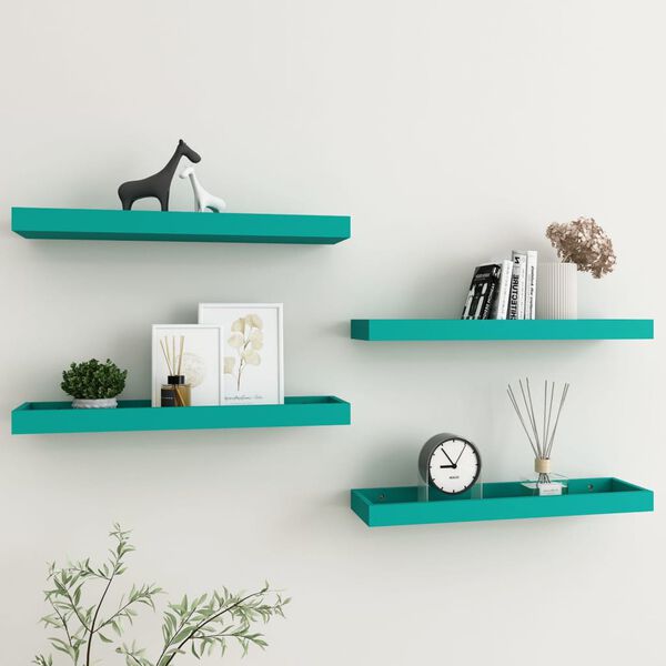 vidaXL Loggia Wall Shelves 4 pcs Blue 60x15x4 cm MDF