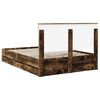 vidaXL Bed Frame with Drawer Smoked Oak 140 x 200 cm Engineer Wood