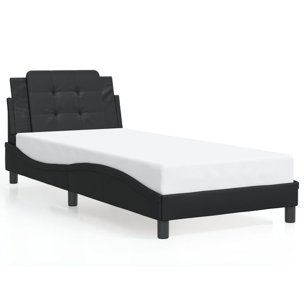 vidaXL Bed Frame without Mattress "Zadar" Black 80x200 cm Faux Leather