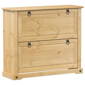 vidaXL Shoe Cabinet "Corona" 99x32x85 cm Solid Wood Pine