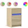 vidaXL Bedside Cabinet with LED Lights Sonoma Oak Engineered Wood