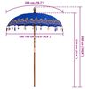 vidaXL Balinese Parasol Blue (180-190) x 260 cm Cotton and Wood
