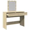 vidaXL Dressing Table with LED Sonoma Oak 100x40x130 cm