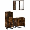 vidaXL 3 Piece Bathroom Furniture Set Smoked Oak Engineered Wood