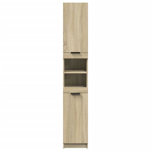 vidaXL Bathroom Cabinet Sonoma Oak 32x34x188.5 cm Engineered Wood