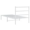 vidaXL Metal Bed Frame without Mattress with Headboard White 90x190cm