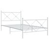 vidaXL Metal Bed Frame without Mattress with Footboard White 100x200cm