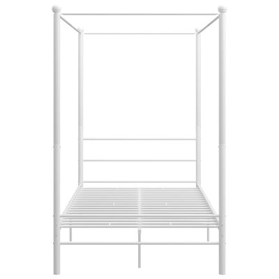 vidaXL Canopy Bed Frame White Metal 140x200 cm