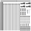 vidaXL Garden Fence 9 pcs Grey 15.3 x 0.6 m Powder-coated Steel