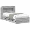 vidaXL Bed Frame with Storage Grey Sonoma 75 x 190 cm Engineered Wood