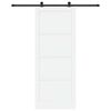 vidaXL Sliding Door White and Black 93 x 232 cm Solid Pine Wood