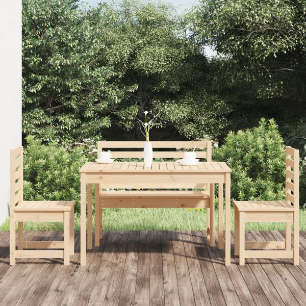 vidaXL 4 Piece Garden Dining Set Solid Wood Pine