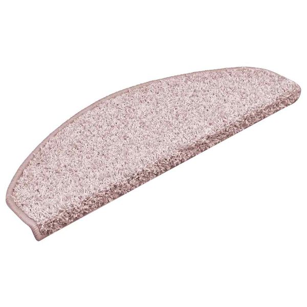 vidaXL Stair Mats 30 pcs 65x21x4 cm Light Pink Half Round Large