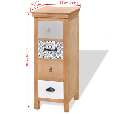vidaXL Drawer Cabinet 35x35x90 cm Solid Wood