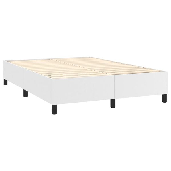 vidaXL Box Spring Bed Frame White Double Faux Leather (UK/IE/FI/NO only)