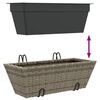 vidaXL Planters with hooks 2 pcs Grey Poly Rattan