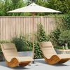 vidaXL Garden Parasol Cream White Ø 217 x 230 cm Bamboo