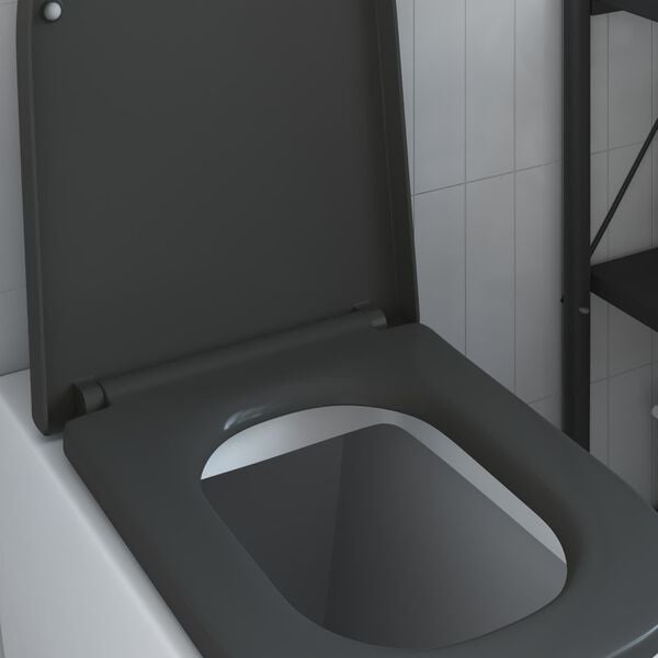 vidaXL Toilet Seat Anthracite 44.5 x 35 x 3.6 cm Duroplast