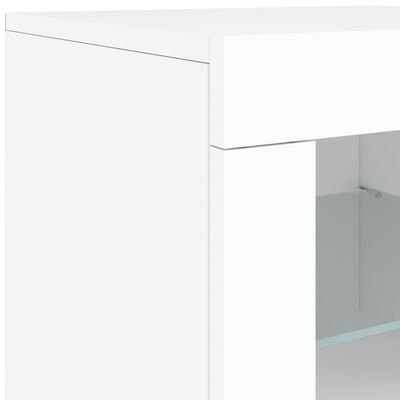 vidaXL Side Cabinet with LED Lights White Engineered Wood