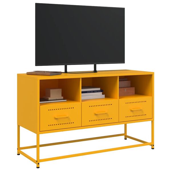 vidaXL TV Cabinet Mustard Yellow 100.5x39x60.5 cm Steel