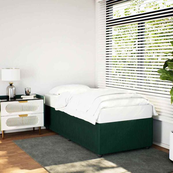 vidaXL Bed Frame without Mattress Dark Green 90x200 cm Velvet